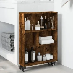 Opbergtrolley smal 48x13x68 cm bewerkt hout kleur><noscript><img width=