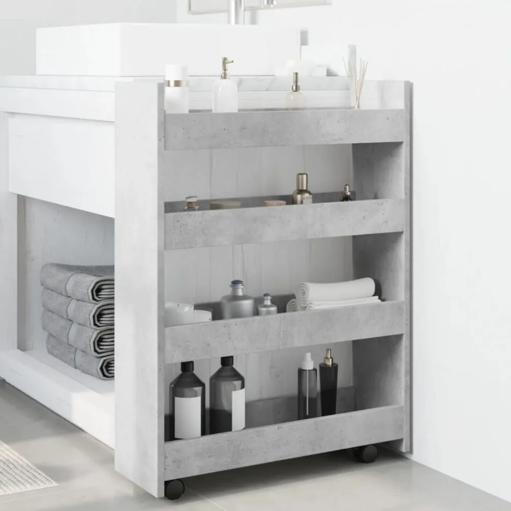 Opbergtrolley smal 4-laags bewerkt hout>vidaXL Clearance
