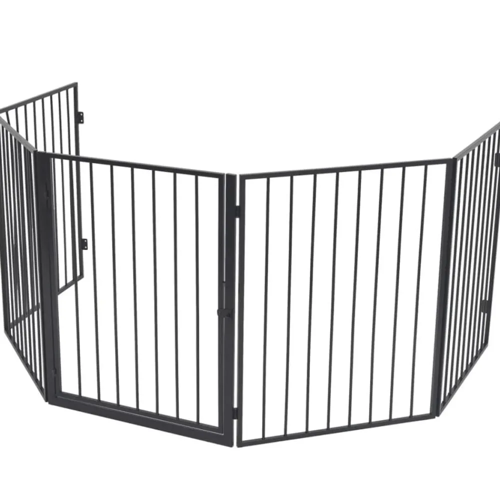 Houtkachel- & Haardaccessoires*vidaXL Openhaardhek staal zwart