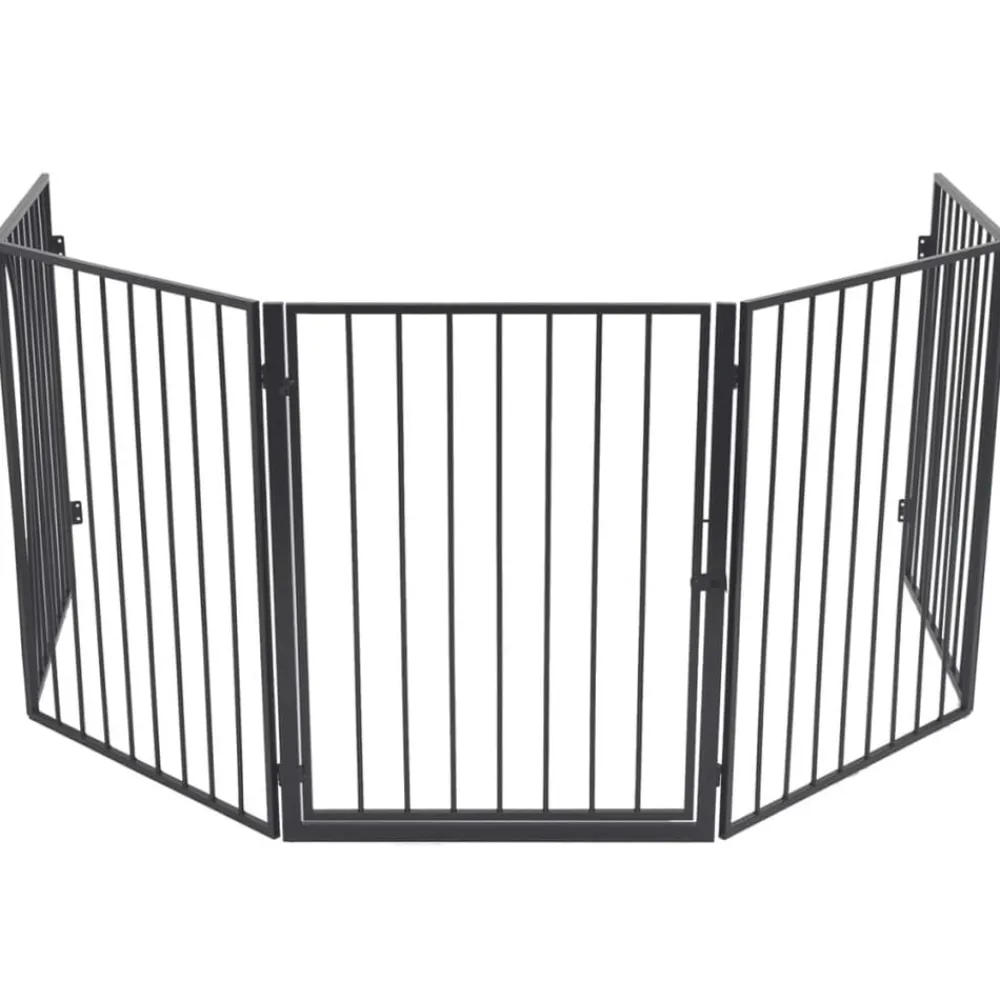 Houtkachel- & Haardaccessoires*vidaXL Openhaardhek staal zwart