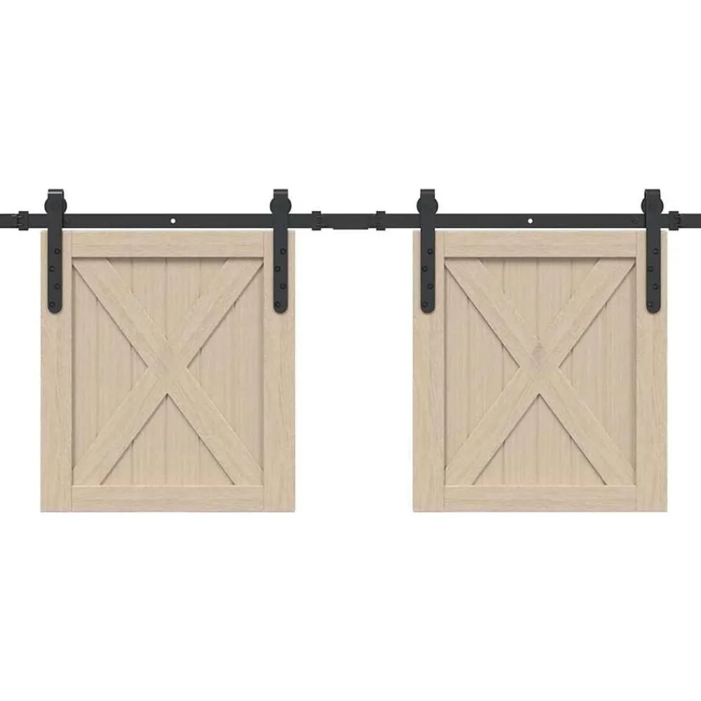 Ophangset voor schuifdeur 122 cm koolstofstaal>vidaXL Online