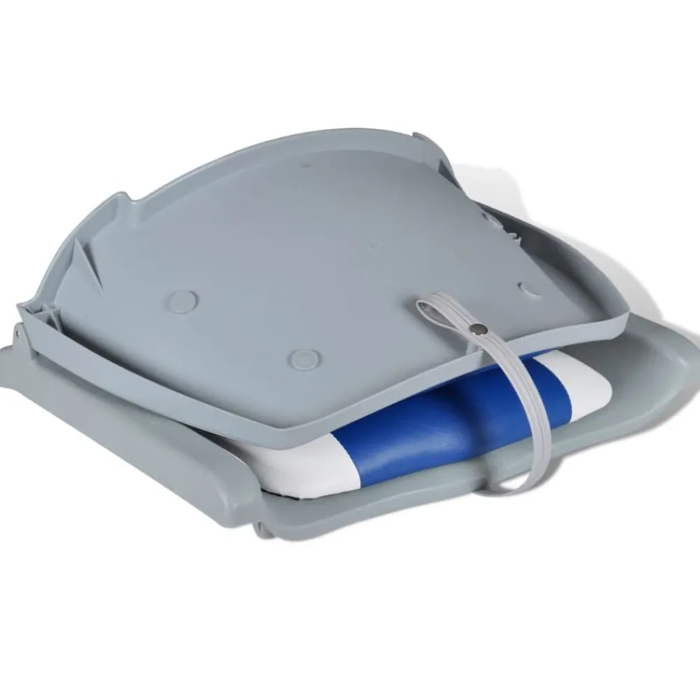 Opklapbare bootstoel met blauw-wit kussen 48x51x41 cm>vidaXL Discount