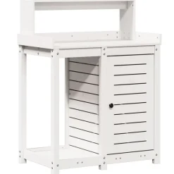 Oppottafel met schappen 82,5x50x109,5 cm massief grenenhout>vidaXL Hot
