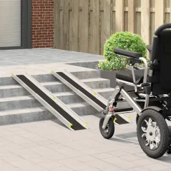 Voertuigonderdelen & -Accessoires*vidaXL Oprit voor rolstoelen 270 kg 2 pcs Zwart 152 x 19 x 5,5 cm