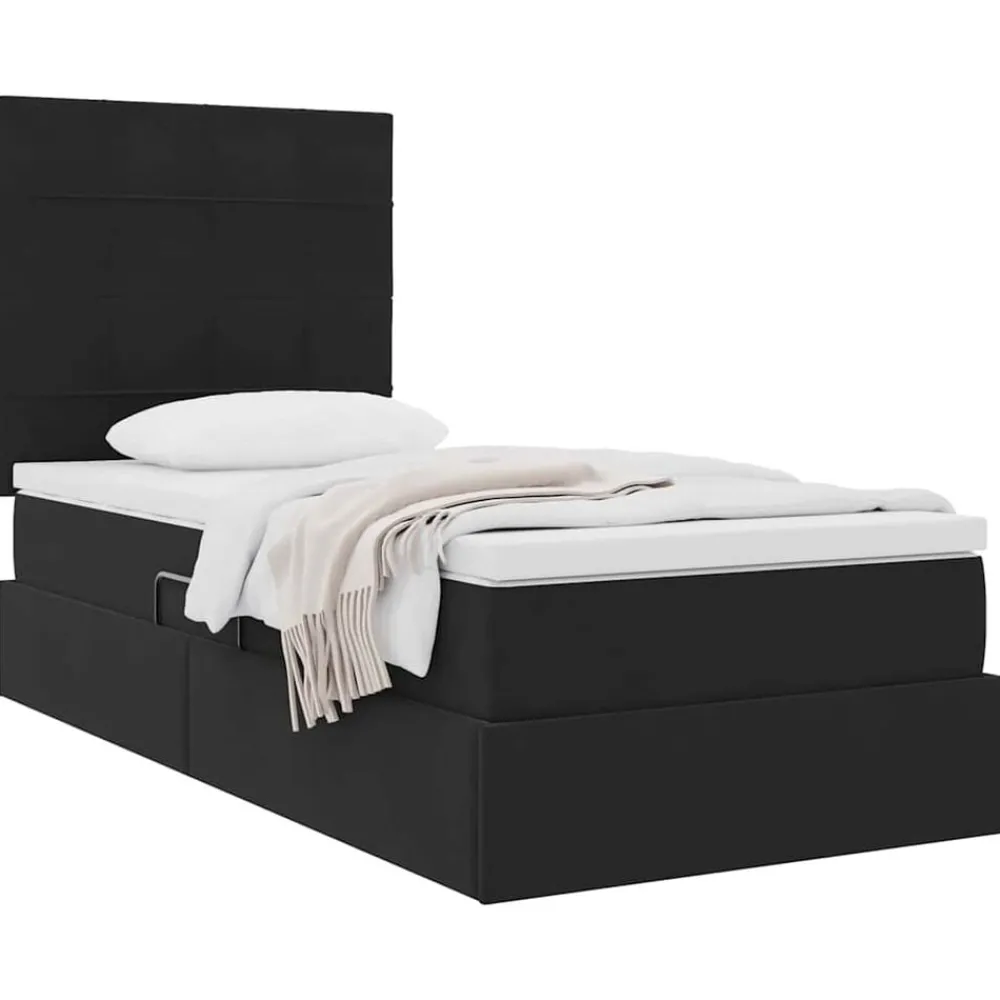 Opslag bed met matras met matras 90 x 190 cm Fluweel>vidaXL Sale