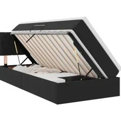 Bedden & Accessoires*vidaXL Opslag bed met matras met hoofdeinde 90 x 190 cm Fluweel Zwart