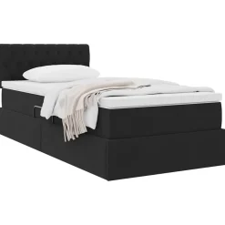 Bedden & Accessoires*vidaXL Opslag bed met matras met hoofdeinde 90 x 190 cm Fluweel Zwart