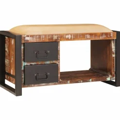Bankjes*vidaXL Opslagbank 80 x 35 x 40 cm Massief gerecycled hout Multikleur