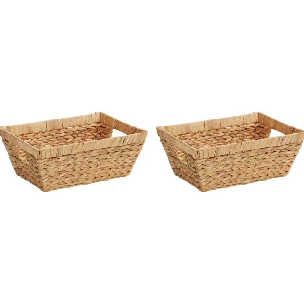 Huishoudelijke Benodigdheden*vidaXL Opslagmanden 2 pcs Naturel 38 x 28 x 15 cm Waterhyacint