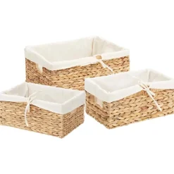 Opslagmanden 3 pcs Naturel Waterhyacint>vidaXL Discount