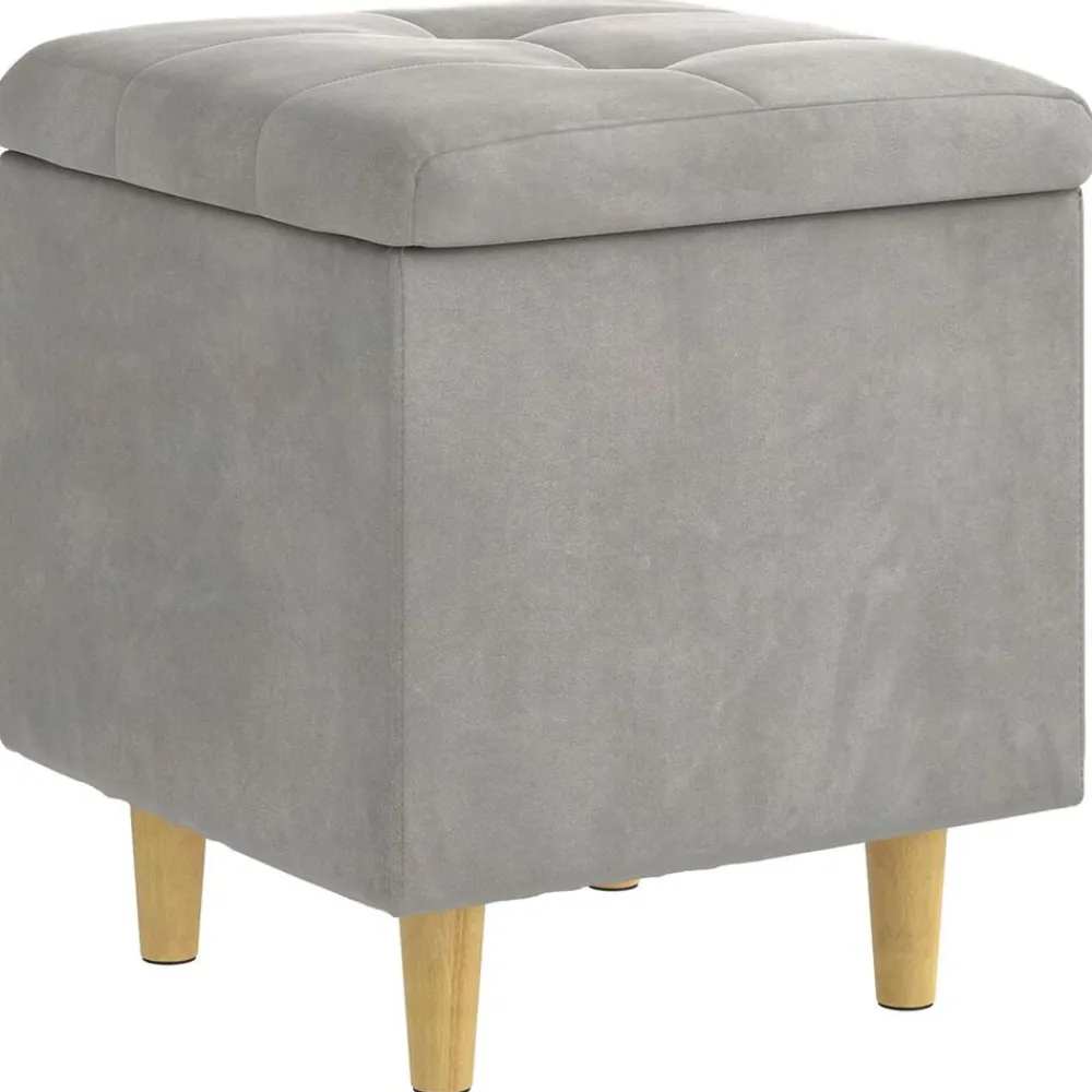 Opslagottoman met kussen 40 x 40 x 45 cm Fluweel>vidaXL Outlet