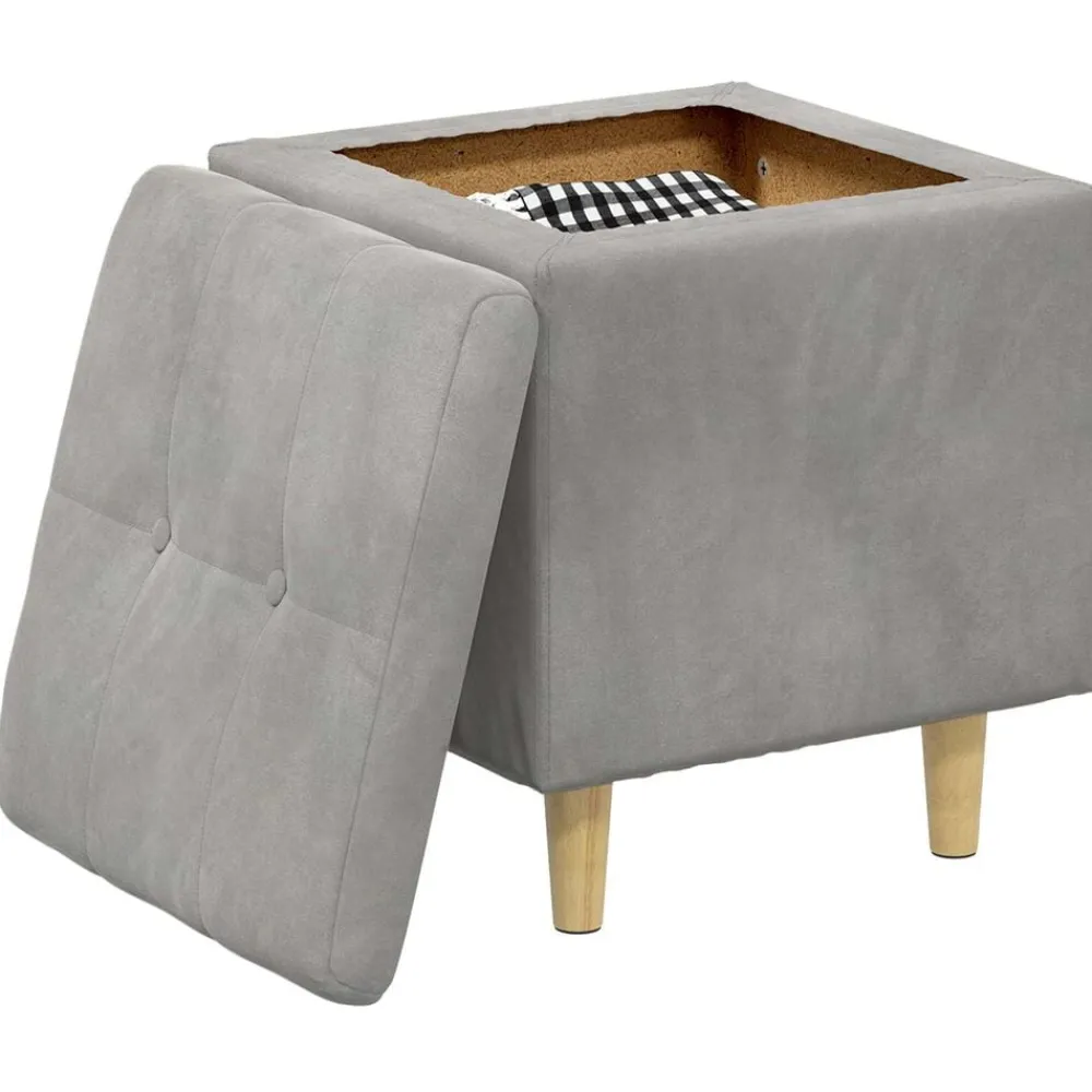 Opslagottoman met kussen 40 x 40 x 45 cm Fluweel>vidaXL Outlet