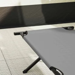 Buitensport*vidaXL Opvouwbaar Camping Bed 193 x 69 x 45 cm Oxford stof Grijs