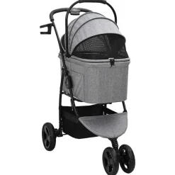 Huisdierbenodigdheden*vidaXL Opvouwbare Huisdierenwagen 78 x 54 x 101 cm Polyester Grijs