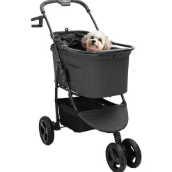 Huisdierbenodigdheden*vidaXL Opvouwbare Huisdierenwagen 78 x 54 x 101 cm Polyester Zwart