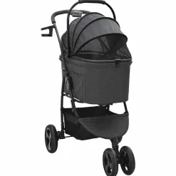 Huisdierbenodigdheden*vidaXL Opvouwbare Huisdierenwagen 78 x 54 x 101 cm Polyester Zwart