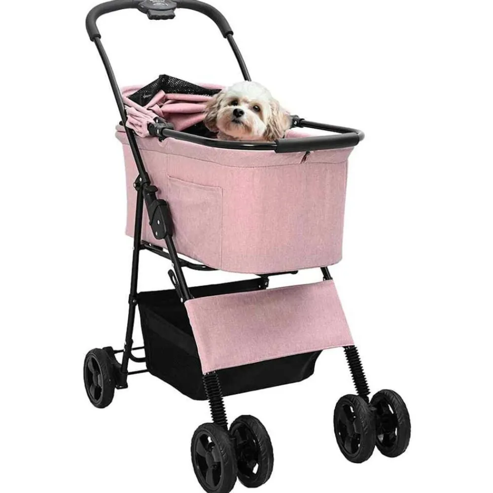 Huisdierbenodigdheden*vidaXL Opvouwbare Huisdierenwagen 81 x 47 x 99 cm Polyester Roze