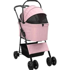 Huisdierbenodigdheden*vidaXL Opvouwbare Huisdierenwagen 81 x 47 x 99 cm Polyester Roze