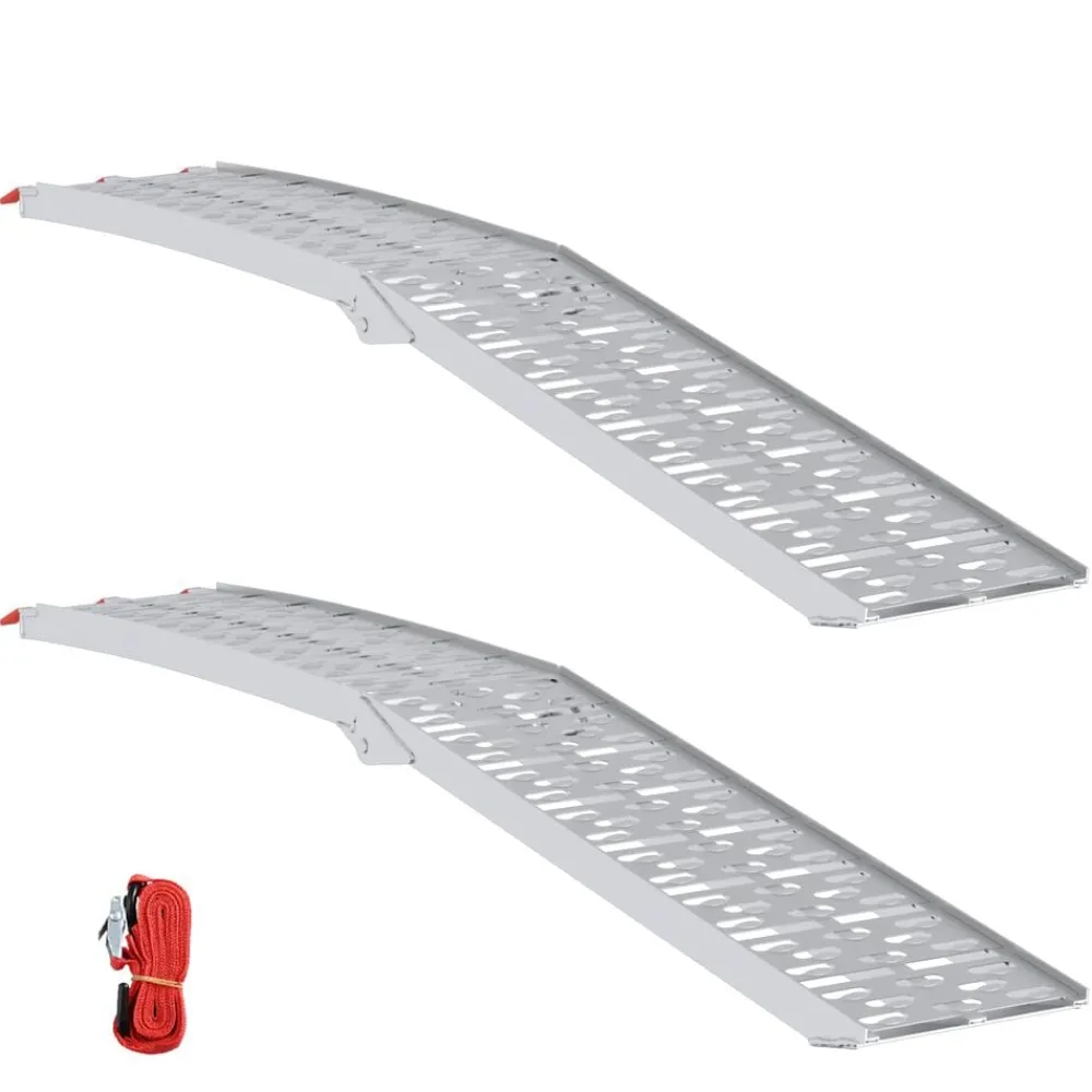 Voertuigonderdelen & -Accessoires*vidaXL Opvouwbare motoroprijplaat 340 kg per oprijplaat 2 stuks Zilver