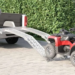 Voertuigonderdelen & -Accessoires*vidaXL Opvouwbare motoroprijplaat 340 kg per oprijplaat 2 stuks Zilver