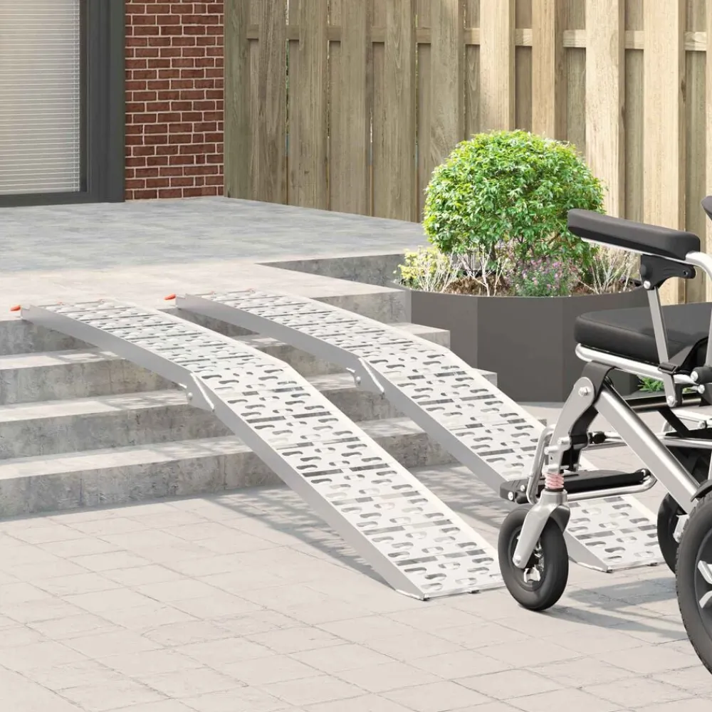 Voertuigonderdelen & -Accessoires*vidaXL Opvouwbare motoroprijplaat 340 kg per oprijplaat 2 stuks Zilver