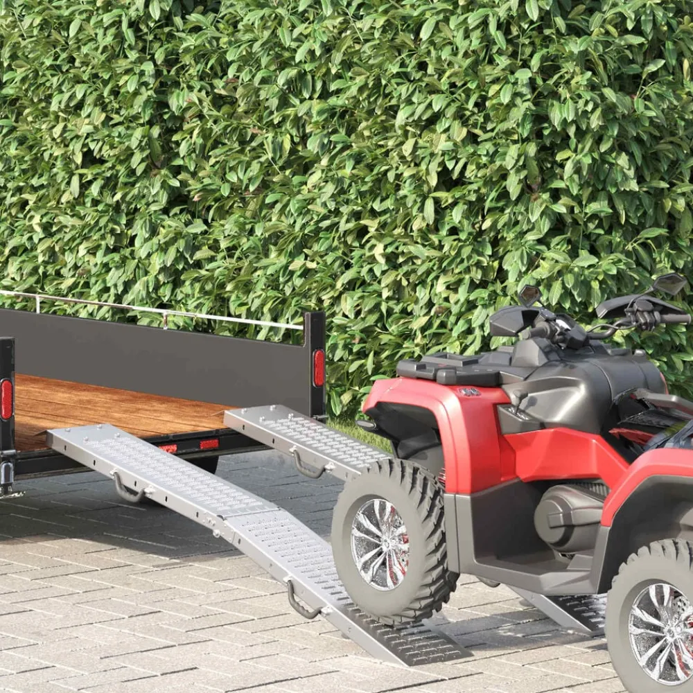Voertuigonderdelen & -Accessoires*vidaXL Opvouwbare oprijplaat 200kg per oprijplaat 2 pcs Zilver