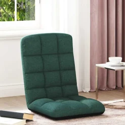 Stoelen*vidaXL Opvouwbare vloerstoel 71x51x62 cm stof Donkergroen
