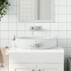 Sanitair & Loodgietersbenodigdheden*vidaXL Opzetwasbak ovaal 59x40x15 cm keramiek Wit