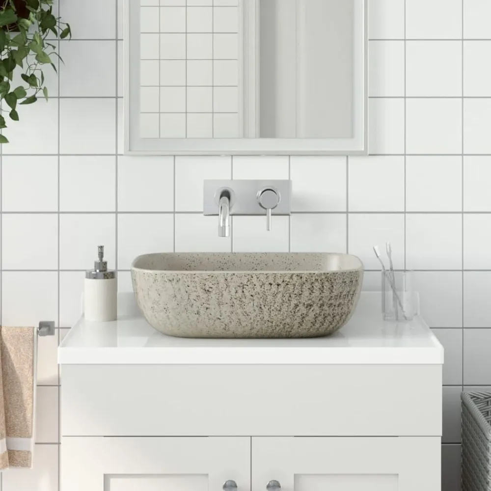 Opzetwasbak rechthoekig 48x37,5x13,5 cm keramiek>vidaXL Hot