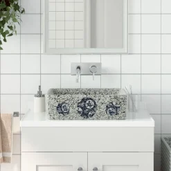 Sanitair & Loodgietersbenodigdheden*vidaXL Opzetwasbak rechthoekig 46x35,5x13 cm keramiek meerkleurig Multikleur