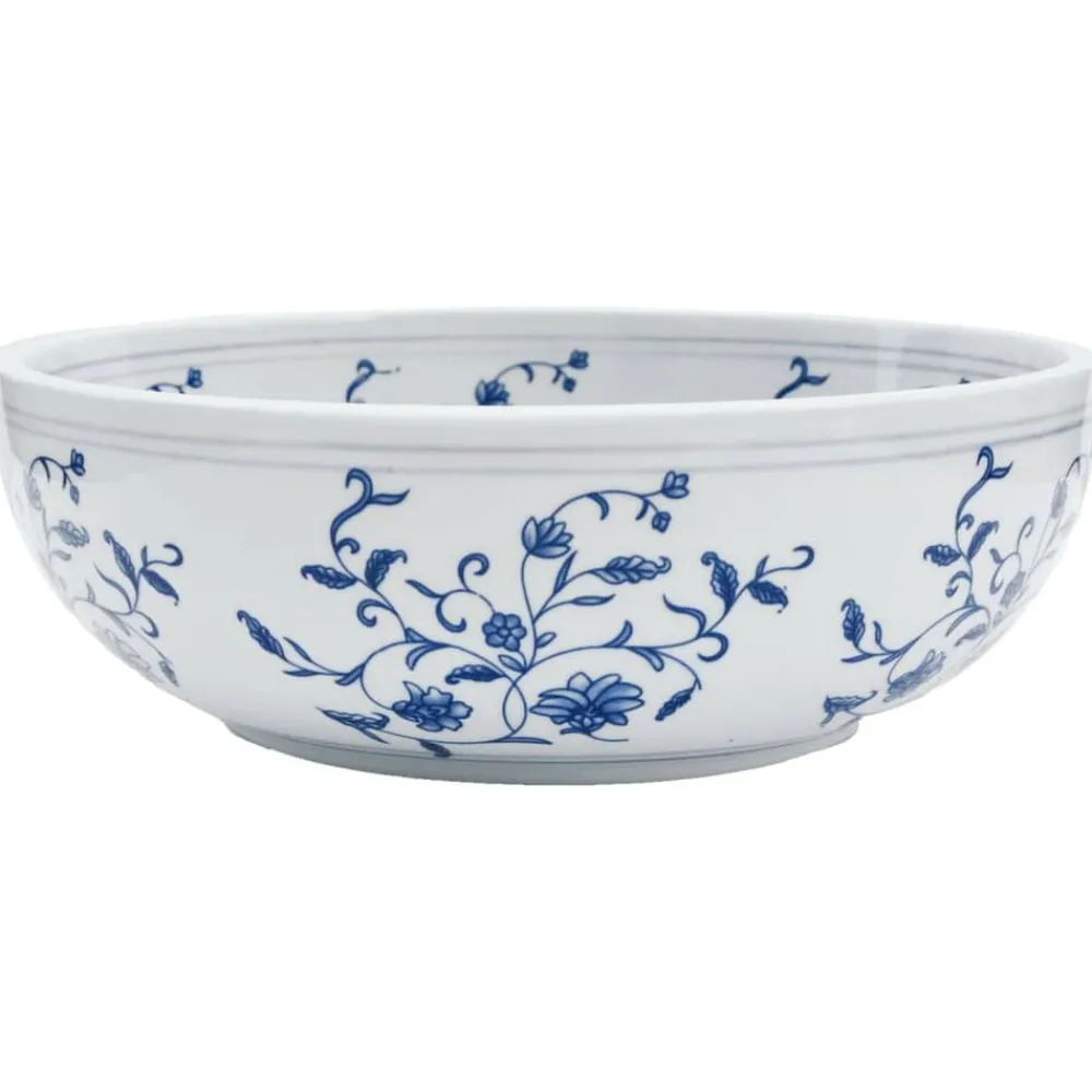 Sanitair & Loodgietersbenodigdheden*vidaXL Opzetwasbak rond Φ41x14 cm keramiek Wit en blauw