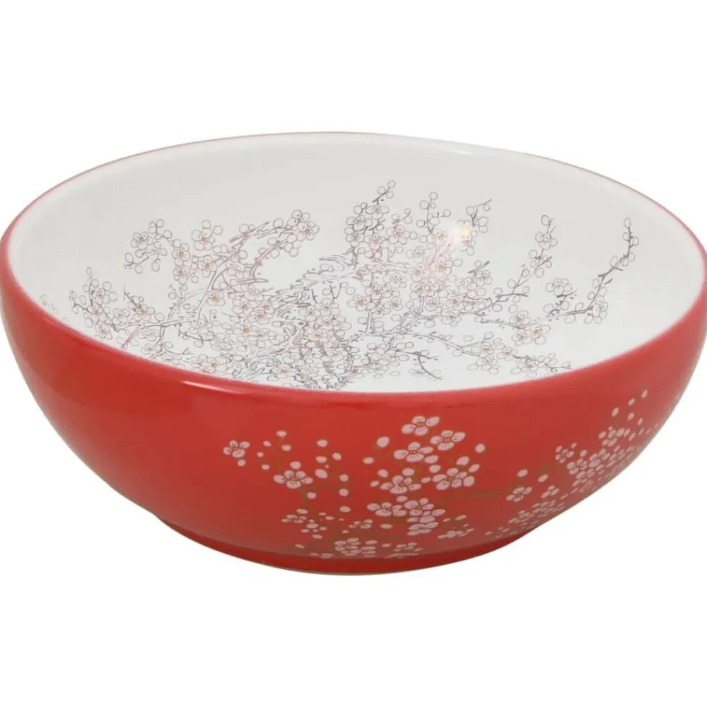 Sanitair & Loodgietersbenodigdheden*vidaXL Opzetwasbak rond Φ41x14 cm keramiek Wit en rood