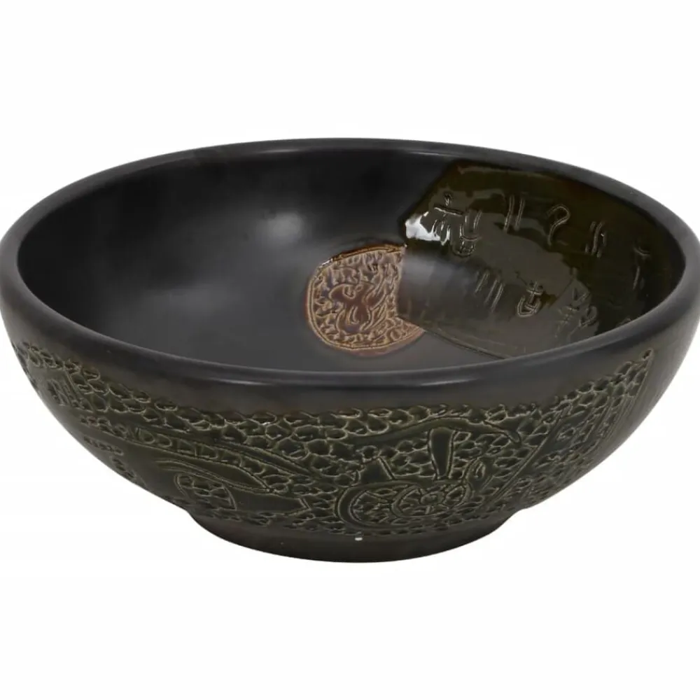 Sanitair & Loodgietersbenodigdheden*vidaXL Opzetwasbak rond Φ41x14 cm keramiek Zwart
