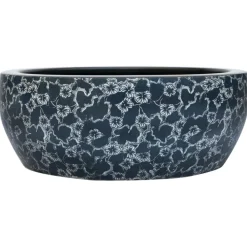 Opzetwasbak rond Φ41x14 cm keramiek zwart en blauw>vidaXL Hot