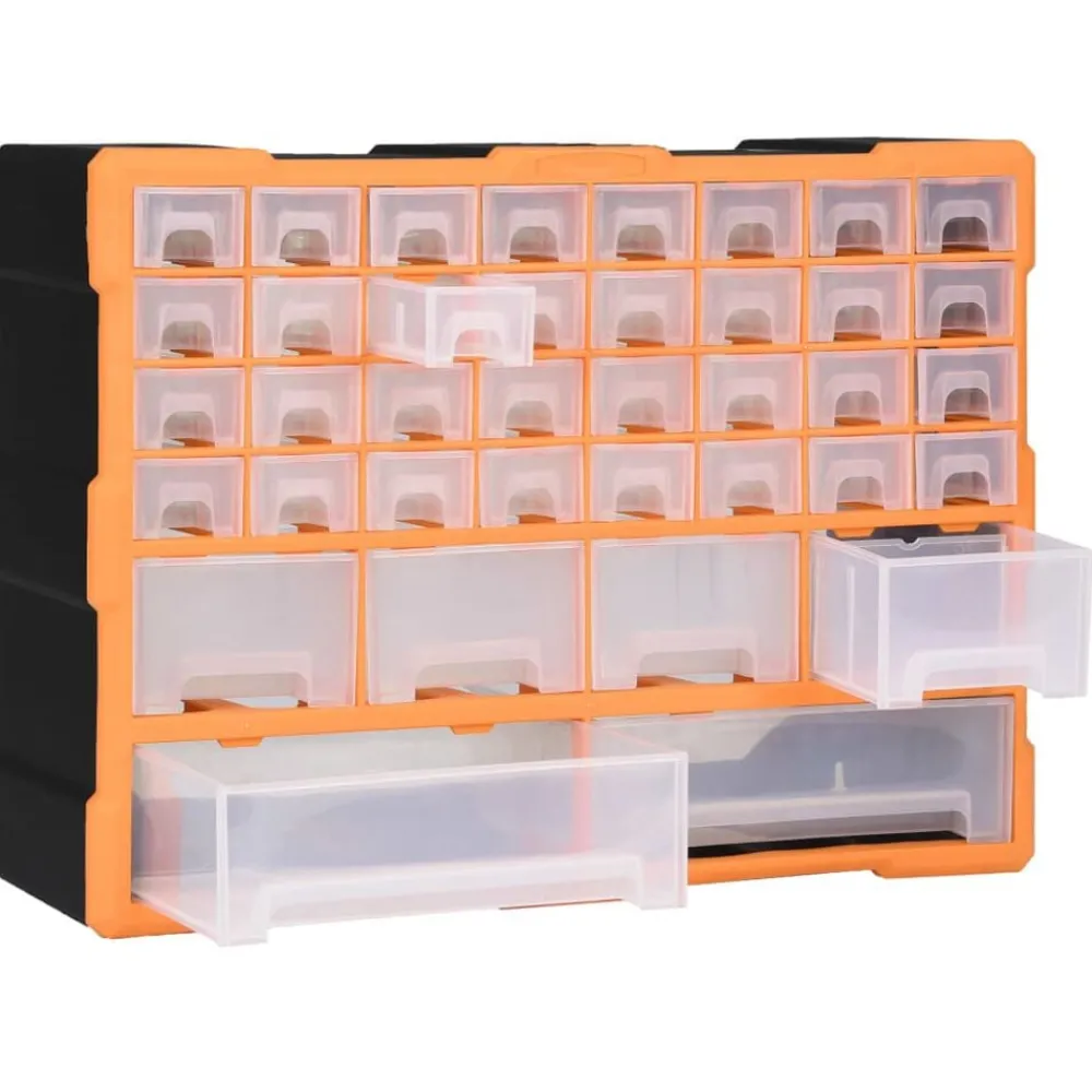 Bouwbeslag*vidaXL Organiser met 38 lades 52x16x37,5 cm Oranje en zwart