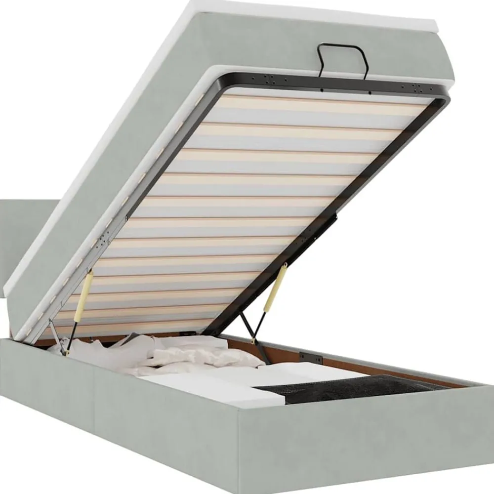 Bedden & Accessoires*vidaXL Ottoman bed met matras 80x200cm fluweel Lichtgrijs