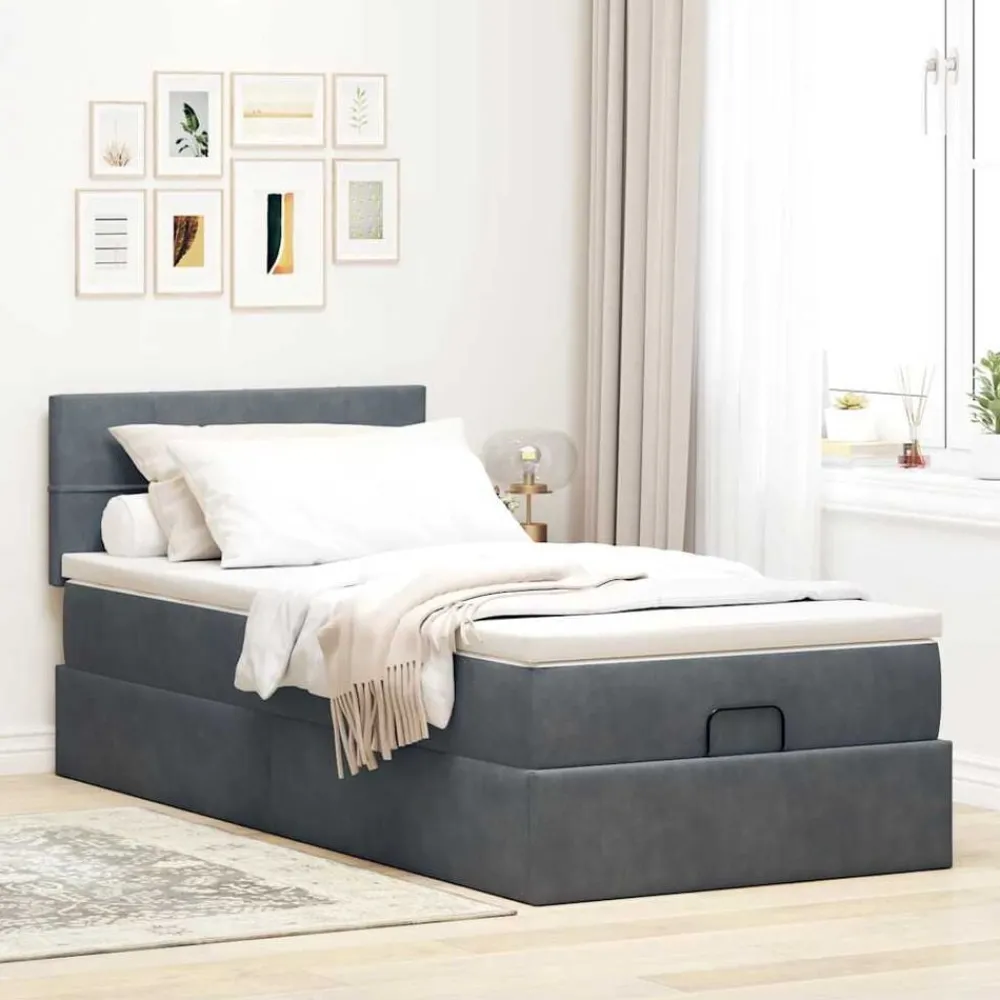 Ottoman bed met matras 80x200cm fluweel>vidaXL Hot