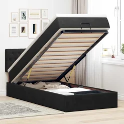 Ottoman bed met matras 80x200cm fluweel>vidaXL New