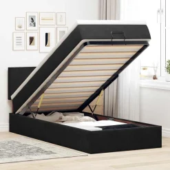 Bedden & Accessoires*vidaXL Ottoman bed met matras 80x200cm fluweel Zwart
