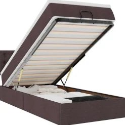 Ottoman bed met matras en LED's 80x200cm stof>vidaXL Outlet