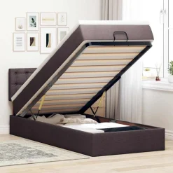 Ottoman bed met matras en LED's 80x200cm stof>vidaXL Outlet