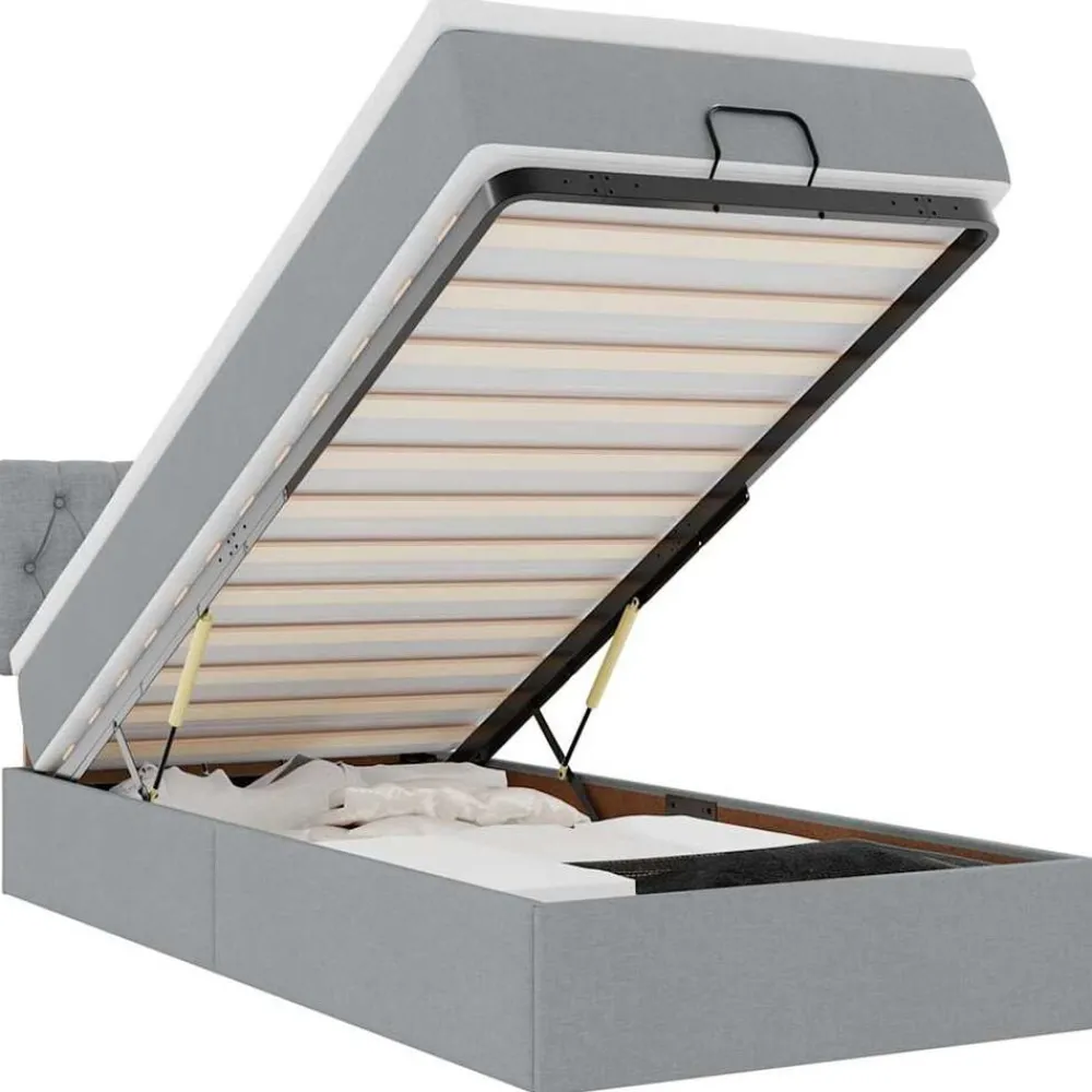 Ottoman bed met matras 80x200cm stof>vidaXL