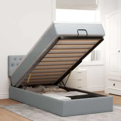 Ottoman bed met matras 80x200cm stof><noscript><img width=
