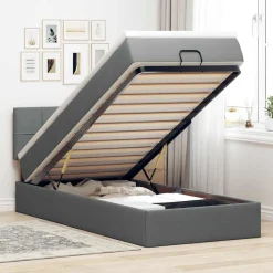 Bedden & Accessoires*vidaXL Ottoman bed met matras 80x200cm stof Donkergrijs