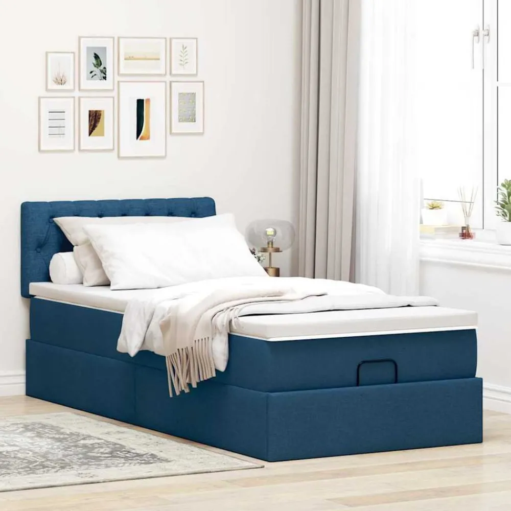 Ottoman bed met matras 80x200cm stof>vidaXL Hot