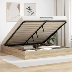 Bedden & Accessoires*vidaXL Ottoman Bedframe met opslag 203 x 180 x 25 cm Sonoma eiken