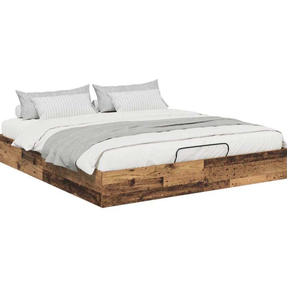 Ottoman Bedframe Oudhout 203 x 180 x 25 cm Geconstrueerd hout>vidaXL New