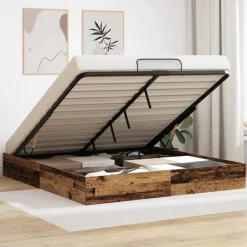 Ottoman Bedframe Oudhout 203 x 180 x 25 cm Geconstrueerd hout>vidaXL New