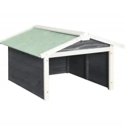 Tuin & Gazon*vidaXL Overkapping voor grasmaaier 72x87x50 cm vurenhout en wit Grijs