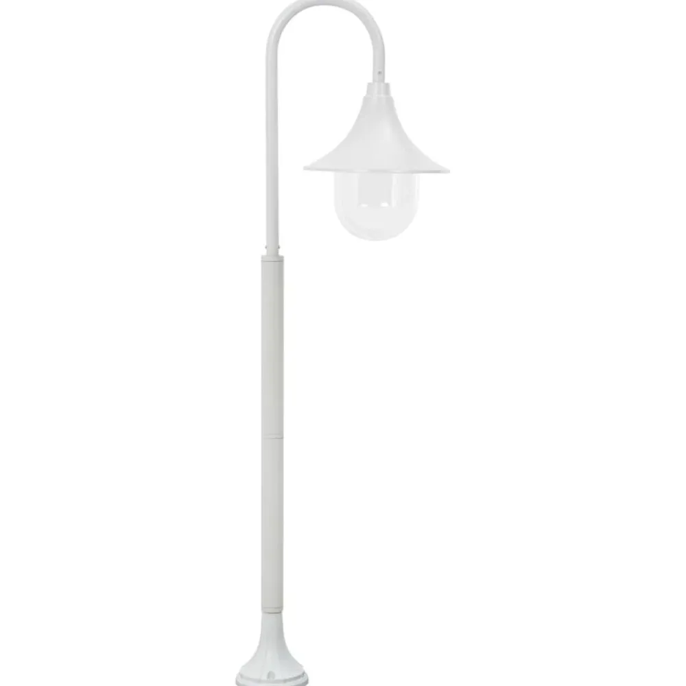 Verlichting*vidaXL Paalverlichting tuin E27 120 cm aluminium Wit